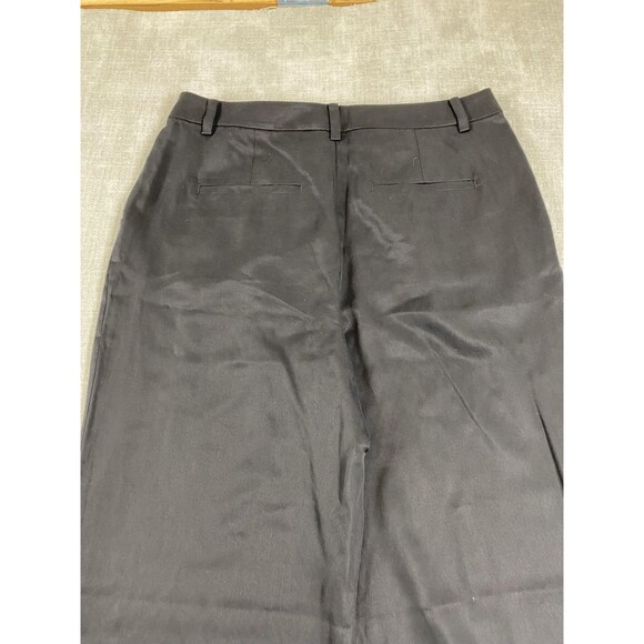 LOFT Pants Womens 12 Tall Black Pleated Wide Leg Trousers Office Work 35005544 - Picture 8 of 11